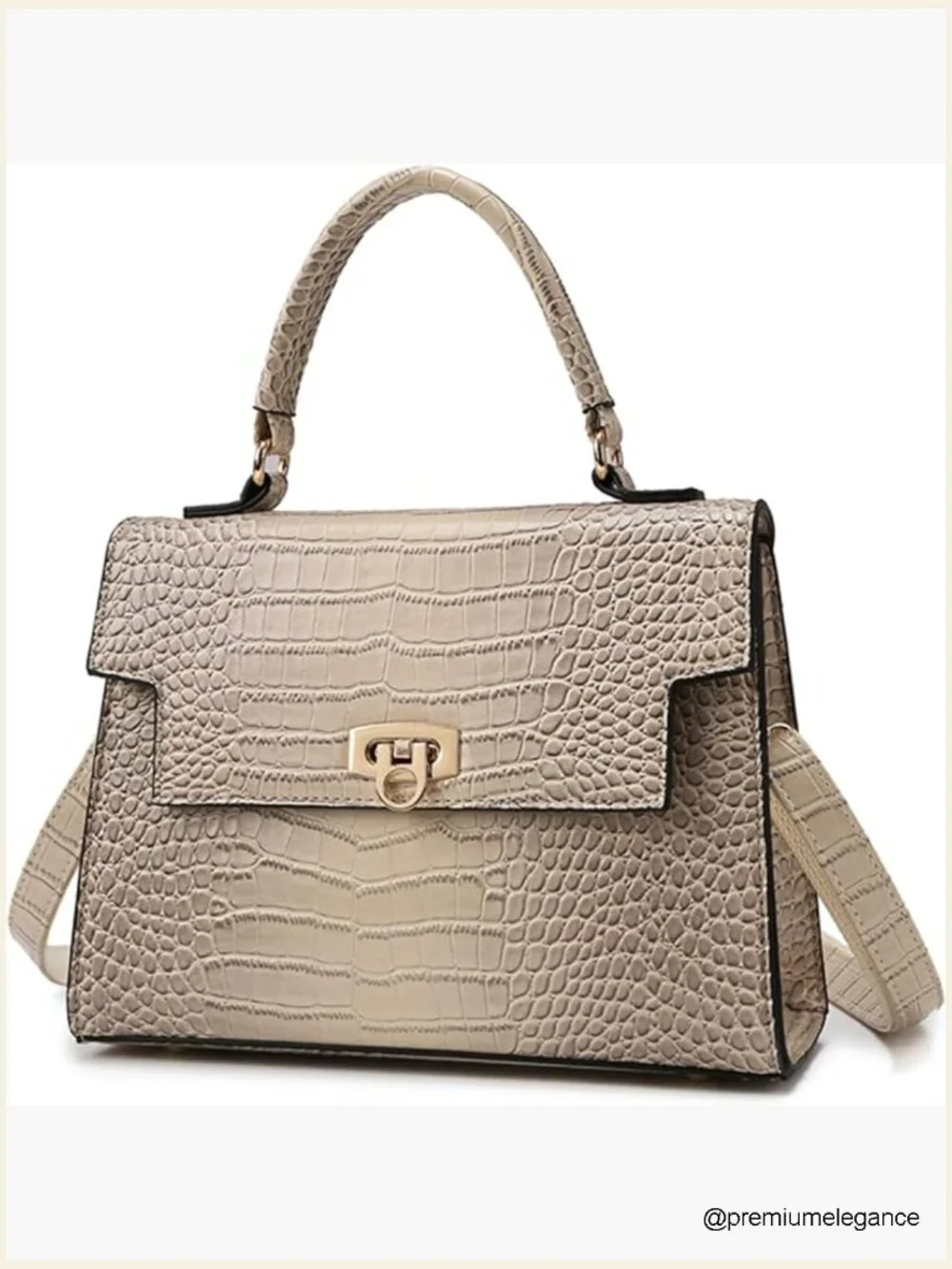 Crocodile Pattern PU Leather Satchel Crossbody Bag Shoulder Purse Satchel